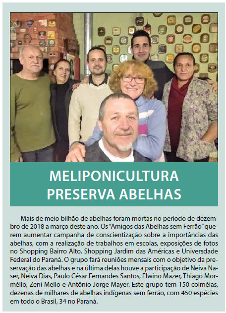 Recorte de matéria do Jornal do Bairro Alto sobre o Meliponário Mayer